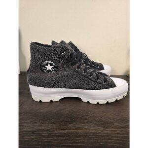 Converse All Star High Top Gray Sherpa Platform Cozy Women’s Shoes Size 11